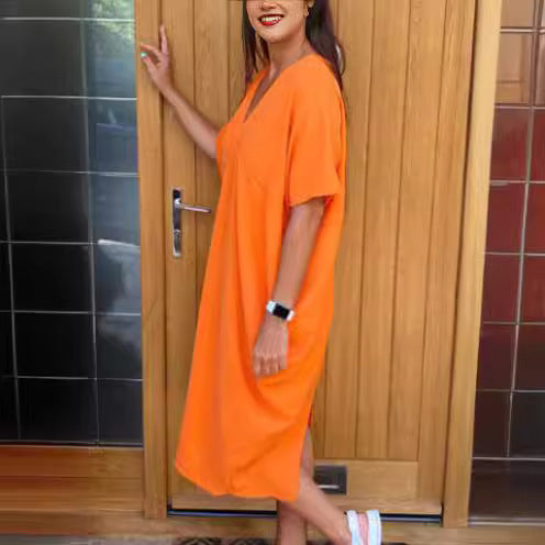 Stijlvolle hippe V-hals Casual Jurk
